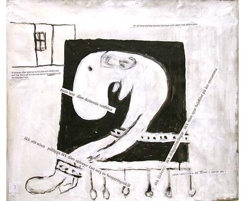 Dåm vettlösa
2004
mixed media on canvas
65 x 76 cm