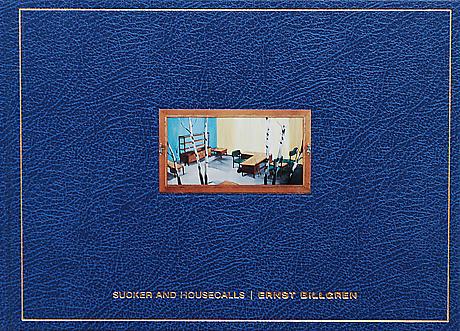 ERNST BILLGREN  - SUCKER AND HOUSECALLS

Hardback
18 x 24.5 cm
111 pp
Illustrated throughout
Essays by the artist 
Postcript by Carl Michael von Hausswolff
Published by Galleri Lars Bohman 1999
Swedish
Printed by Jernström Offset, Stockholm, 1999
ISBN 91-973582-0-7 

Price: SEK 200
