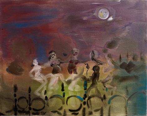 Behind the railings under a full moon
2010
acrylic on canvas
100 x 140 cm