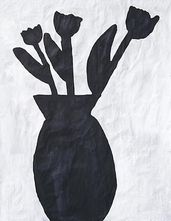 Black Flower Redux #1
2011
Gesso, Flashe and paper collage on paper 
148 x 118 cm