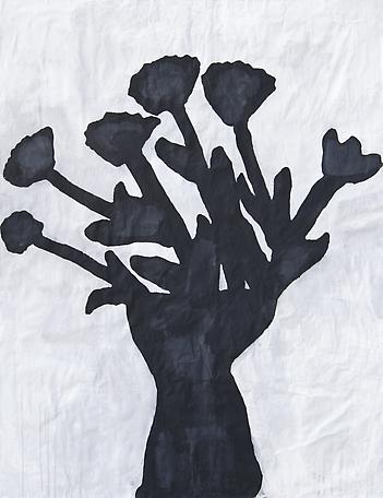 Black Flower Redux #7
2011
Gesso, Flashe and paper collage on paper 
148 x 118 cm