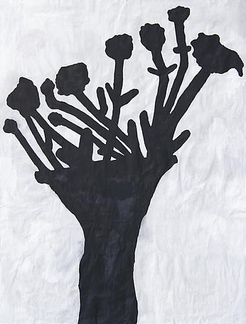 Black Flower Redux #5
2011
Gesso, Flashe and paper collage on paper 
148 x 118 cm