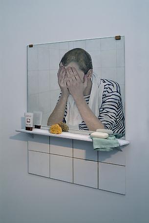 Envers
2010 
oil on canvas, pvc, wood
100 x 70 cm,