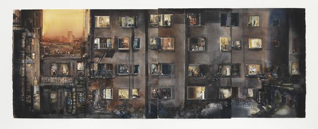 Fönster mot gården II
2014
watercolor on paper
150 x 400 cm