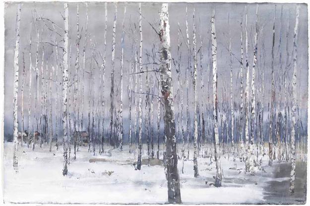 Björkskog 
2007
watercolor on paper
100 x 150 cm