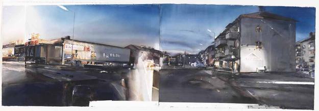 Untitled
watercolor on paper
100 x 300 cm