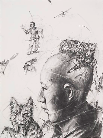 Vakten vid hålet i huvudet
2012
graphite on paper
93 x 74 cm