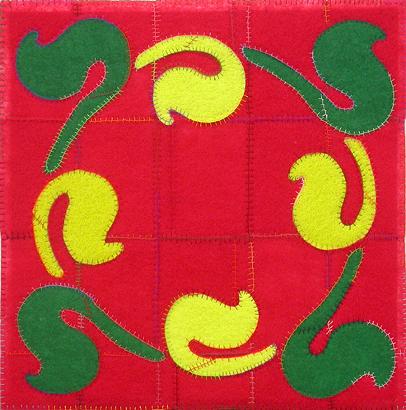 Framed Scouringpads (small red)
2005
scotch-brite mounted on canvas
51 x 51 cm
