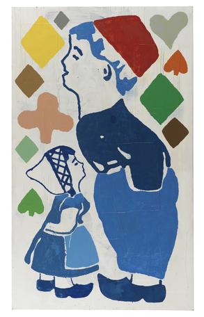 Home and Away. "The red hat"
1990
acrylic and fabric collage on canvas
305 x 183 cm