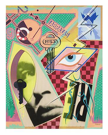 ABRAXAS
spraypaint and tempera on canvas fixed on panel
1990
119 x 93 cm