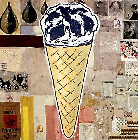Bultaco
1998 
acrylic & fabric collage on canvas 
366 x 366 cm