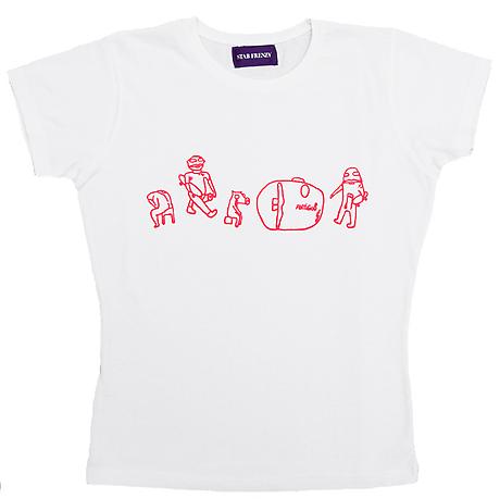 BJARNE MELGAARD - T-SHIRT

Made for the 2011 The Sadistic Skater show at Lars Bohman Gallery. 
Male M-XL
Female S-L
200 SEK