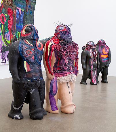 Untitled
2011
oil on back and pink marble
h. 120 cm