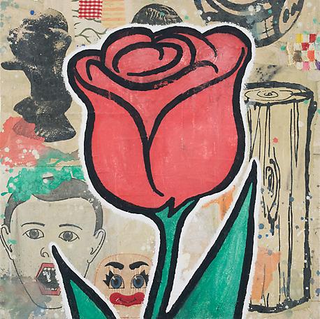 Red Flower
2008
acrylic and fabric collage on canvas
102 x 102 cm